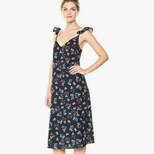 NWT Boutique Women's Skyward Ruffle Shoulder Midi Dress XS
